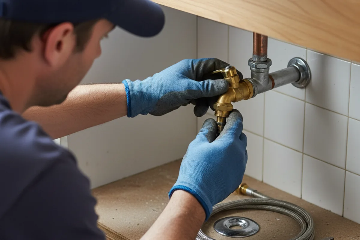 Shutoff valve and fitting work during Burst Pipe Repair in Sachse
